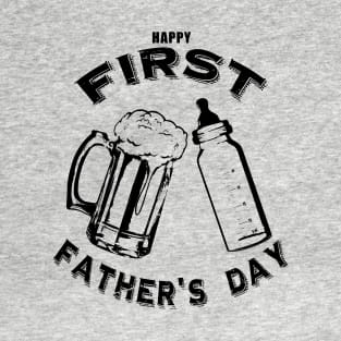 Dad's First Father's Day Beer and Bottle T-Shirt